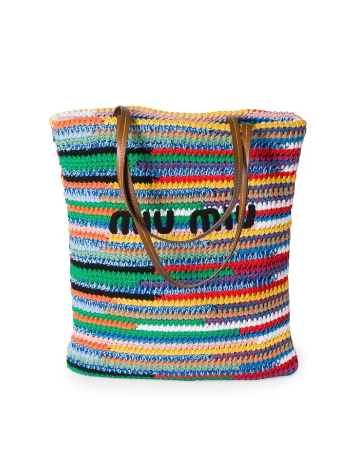 miu miu crochet tote bag