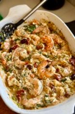one pan shrimp orzo bake