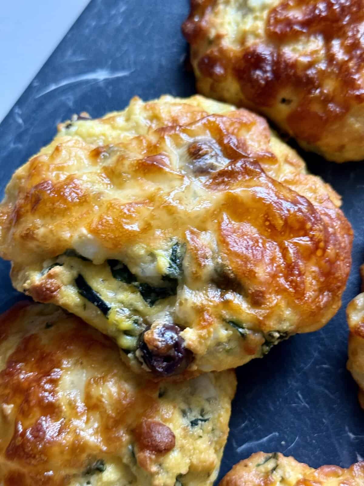 easy spinach and feta egg biscuits