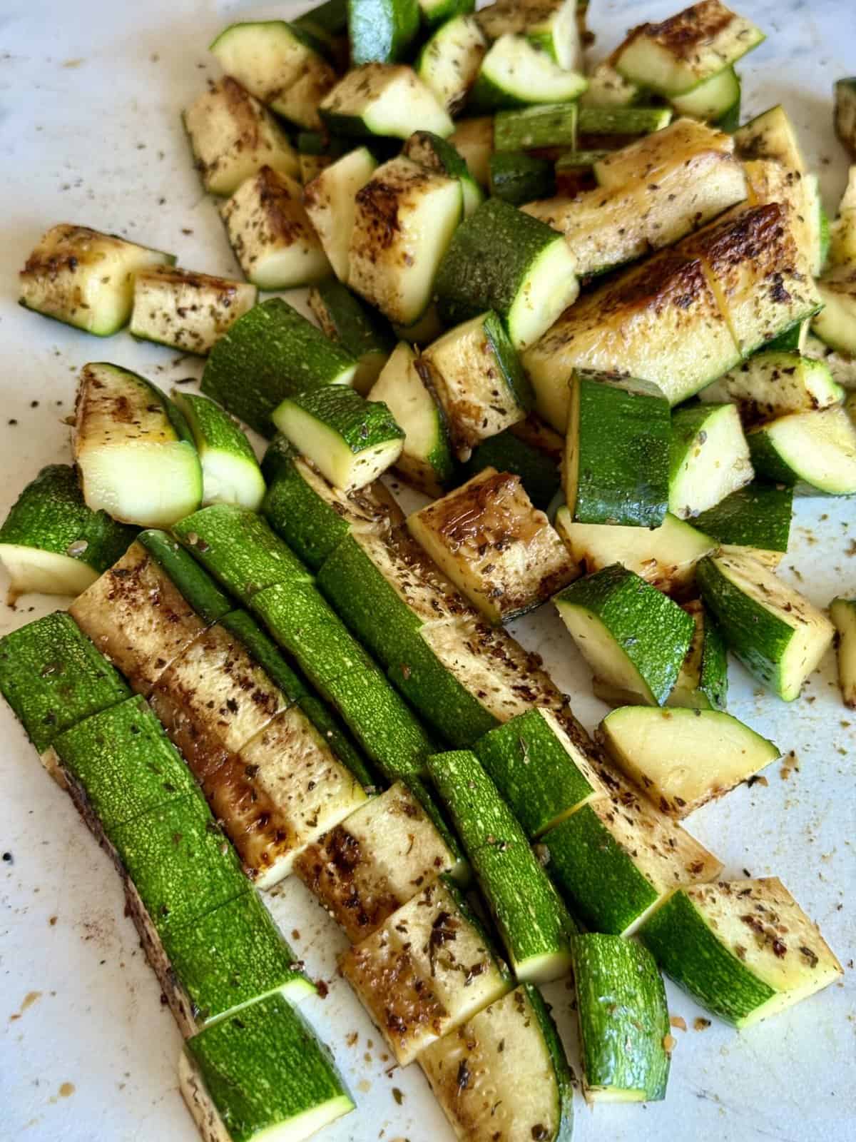 grilled zucchini Greek salad