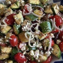 grilled zucchini Greek salad