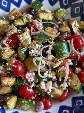 grilled zucchini Greek salad