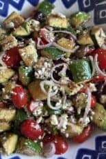 grilled zucchini Greek salad