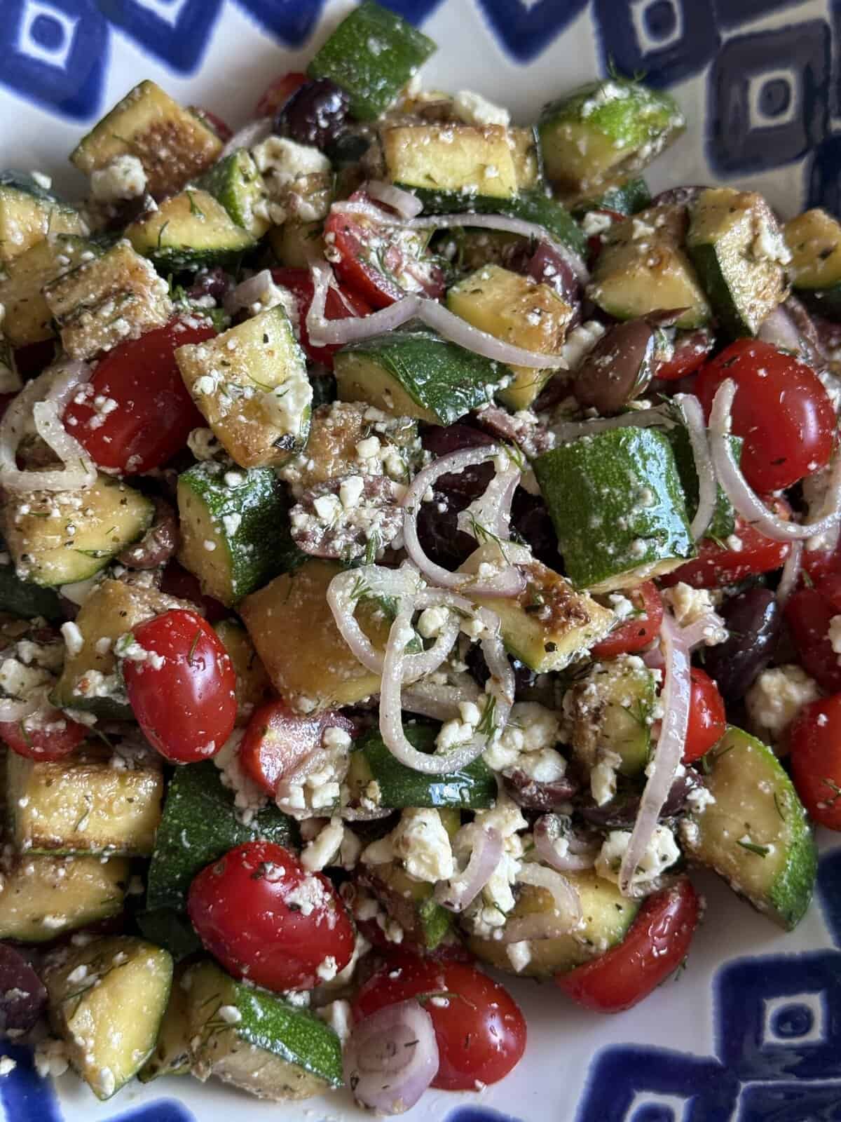 grilled zucchini Greek salad