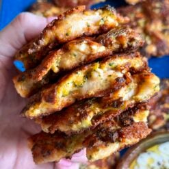 broccoli chicken feta fritters