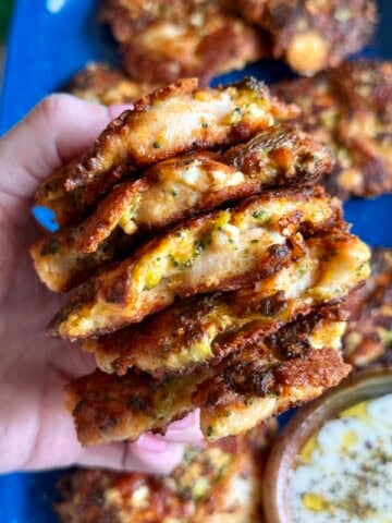 broccoli chicken feta fritters