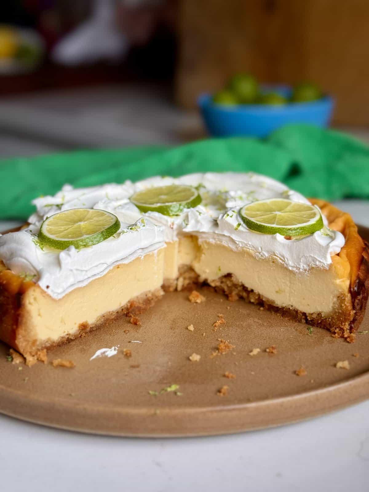 healthy key lime cheesecake