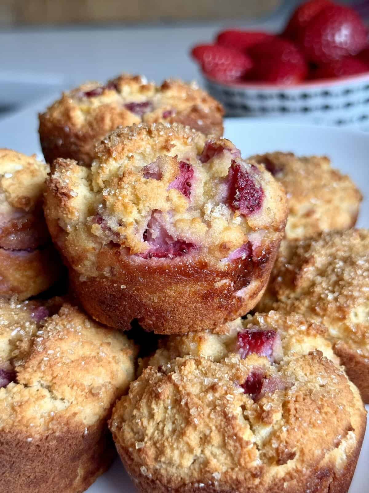 strawberry almond flour muffins