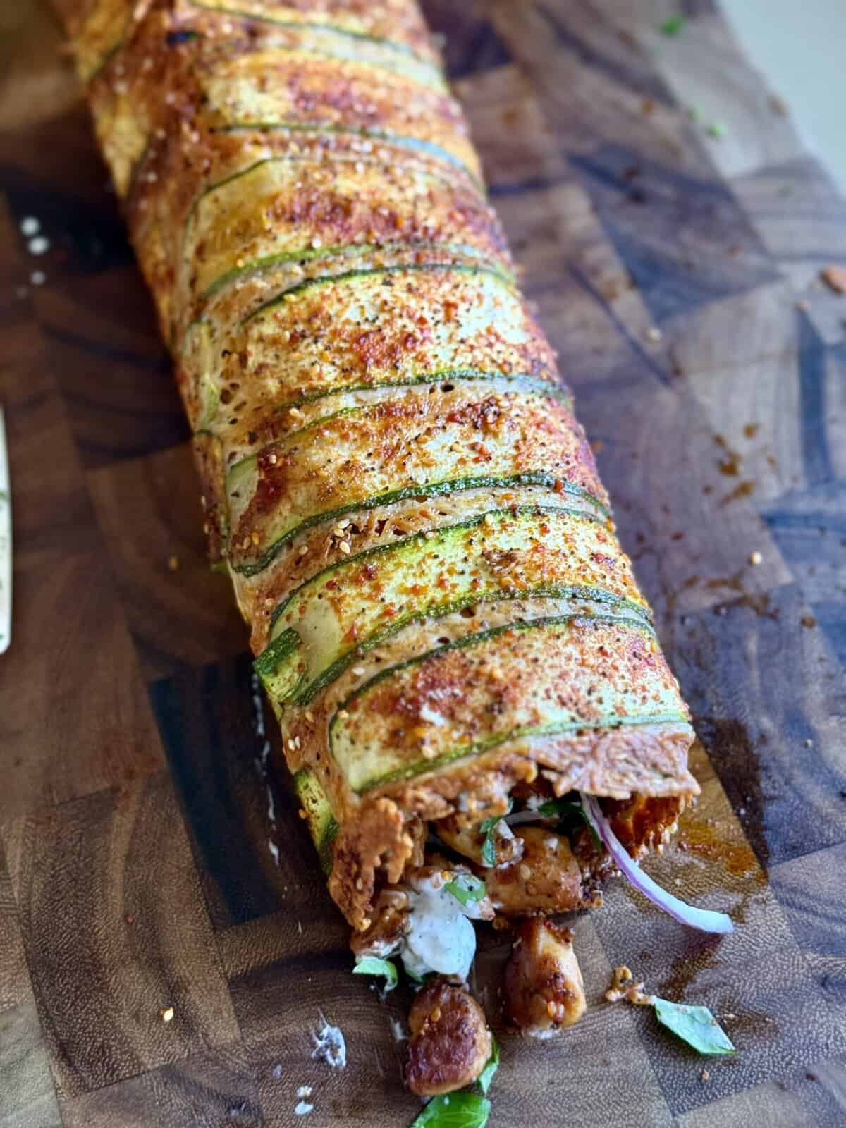easy gyro zucchini roll