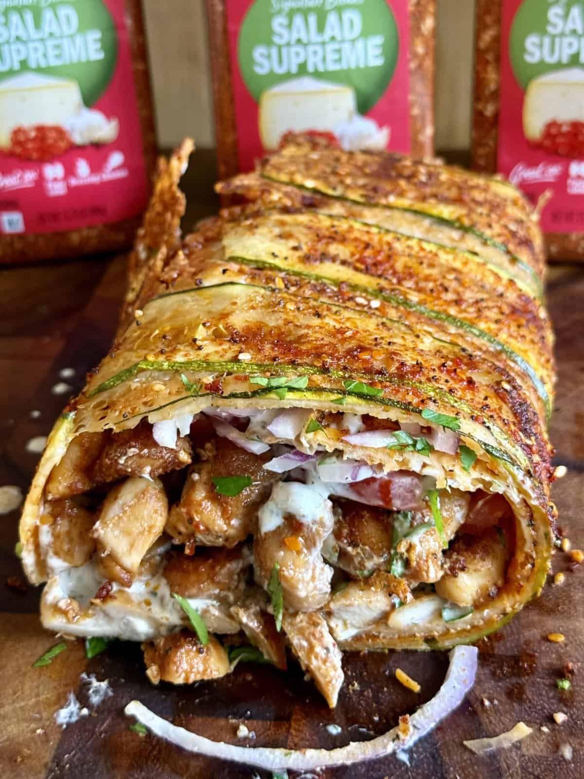 easy gyro zucchini roll