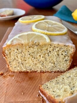 healthier glazed lemon poppyseed loaf