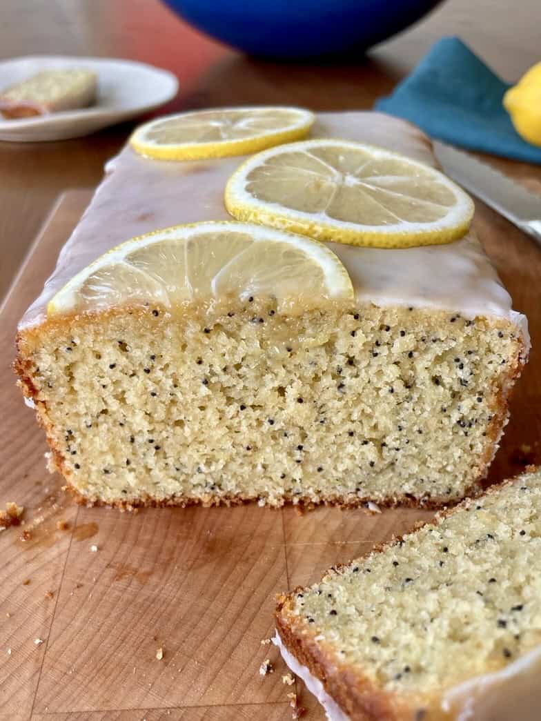 healthier glazed lemon poppyseed loaf