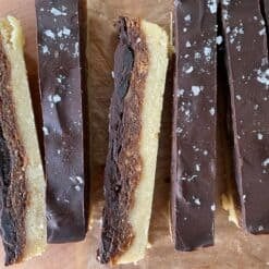healthier no bake almond butter twix bars
