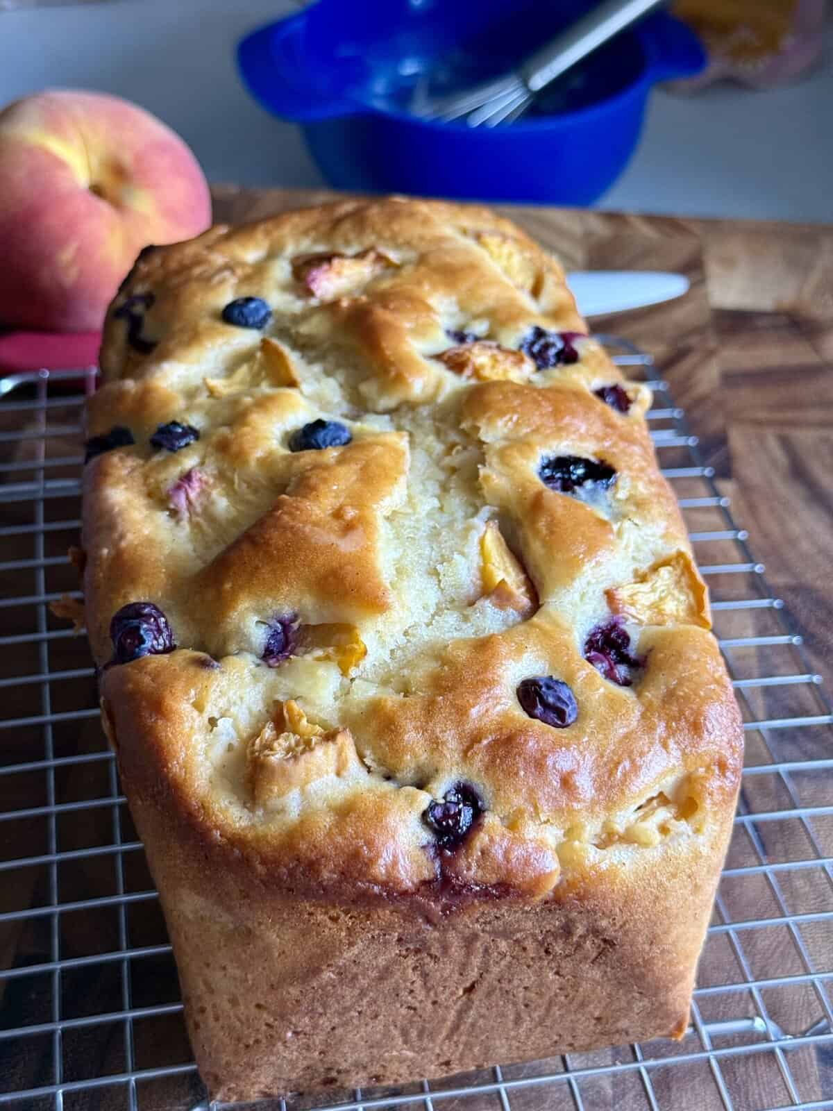easy peach blueberry loaf