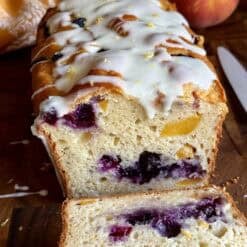easy peach blueberry loaf