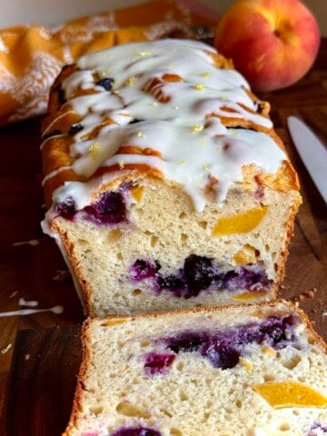 easy peach blueberry loaf