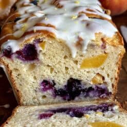 easy peach blueberry loaf