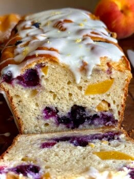 easy peach blueberry loaf