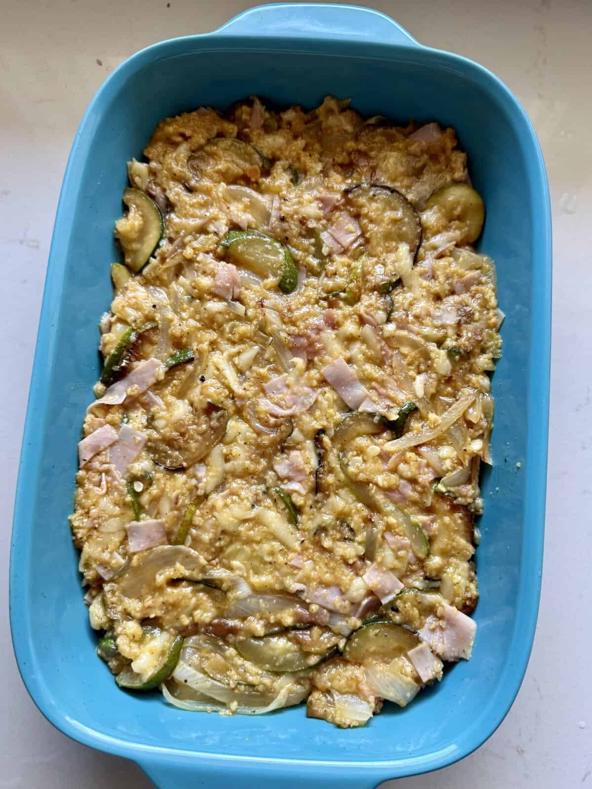 easy ham and cheese zucchini bake