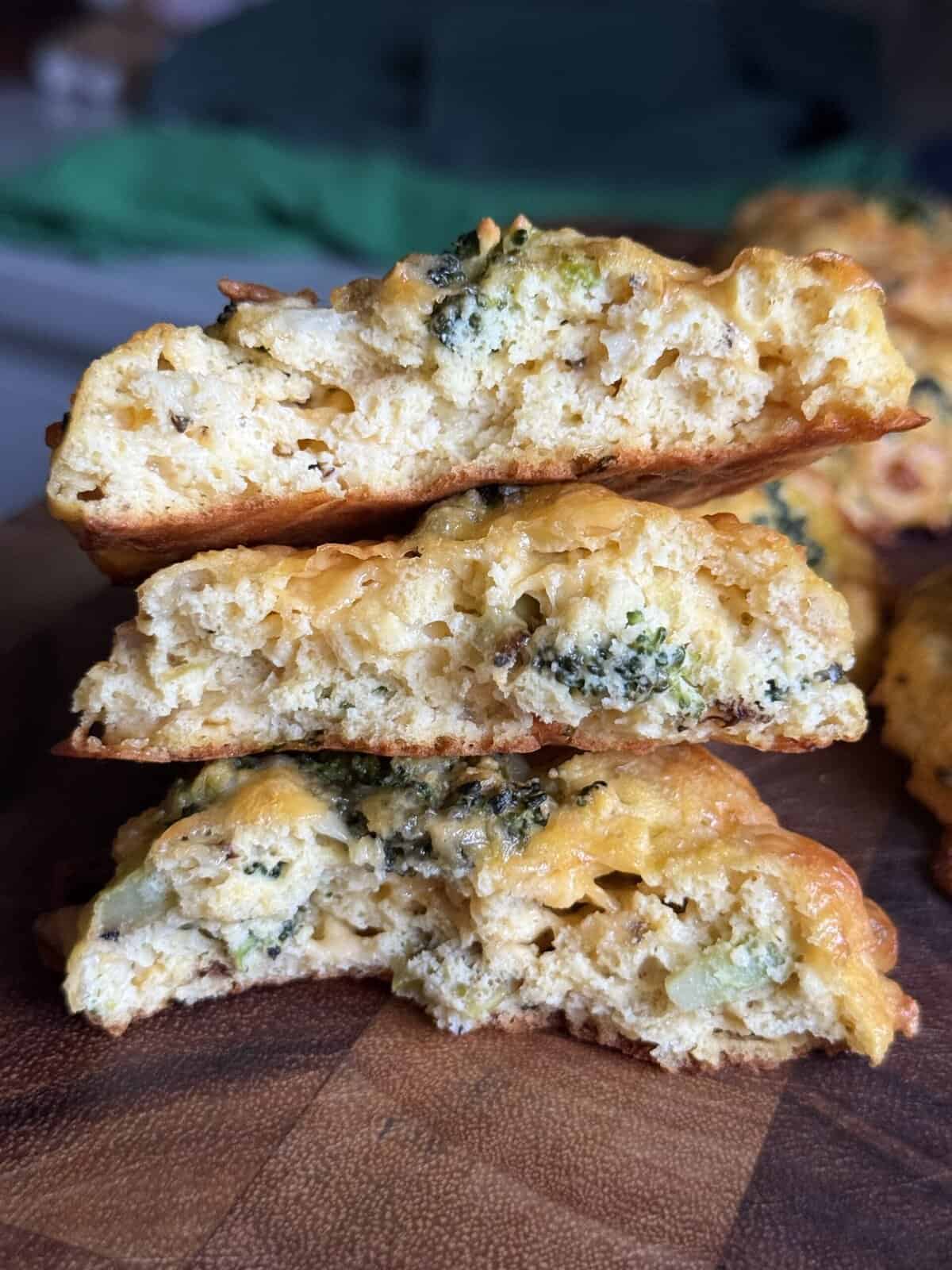 easy broccoli and cheddar egg biscuits