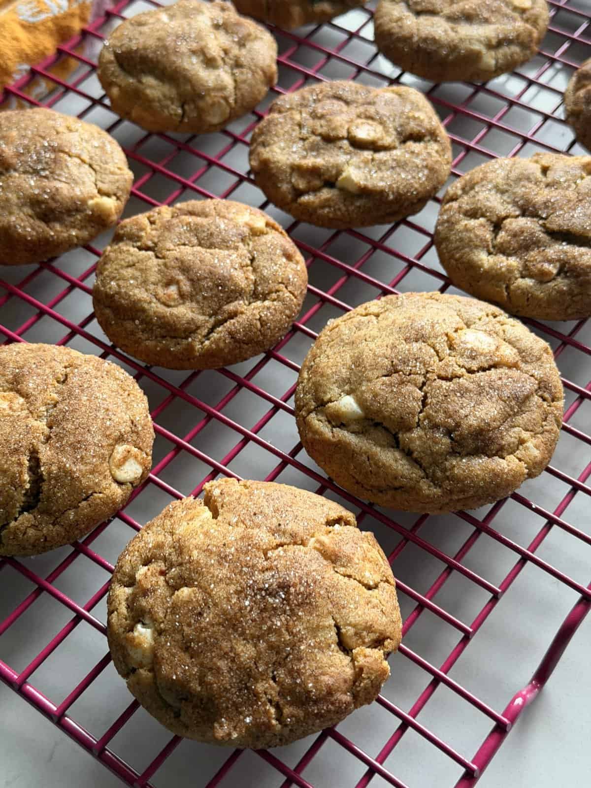 white chocolate pumpkin snickerdoodles