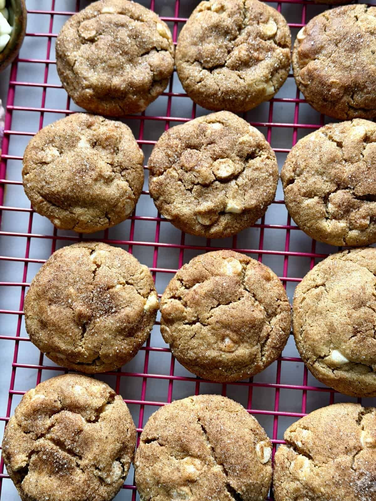 white chocolate pumpkin snickerdoodles