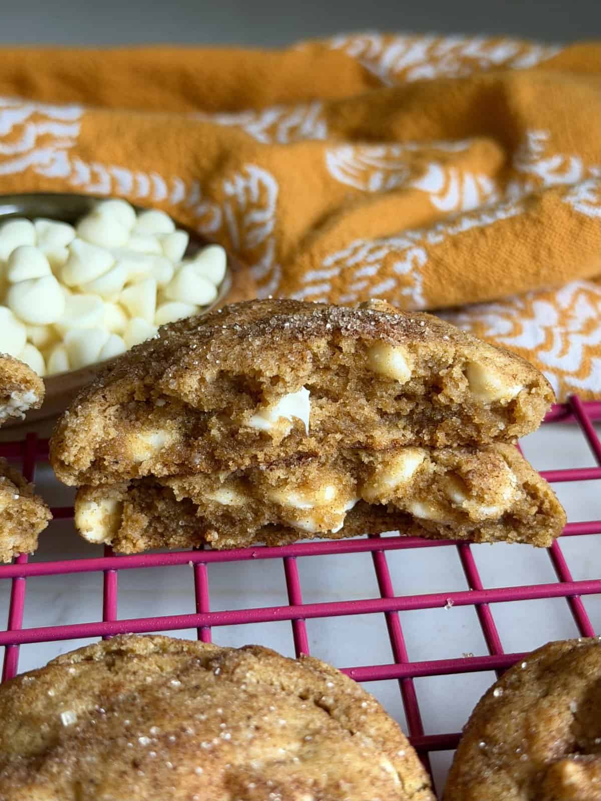 white chocolate pumpkin snickerdoodles