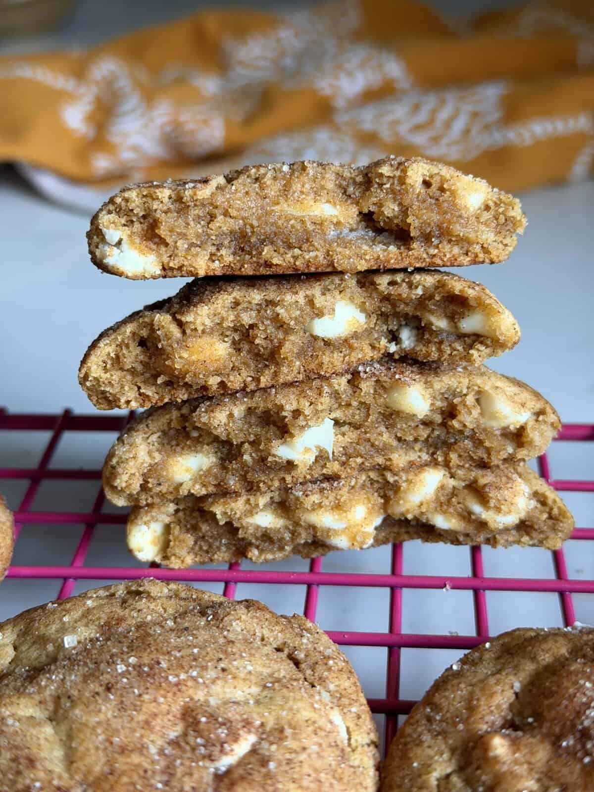 white chocolate pumpkin snickerdoodles