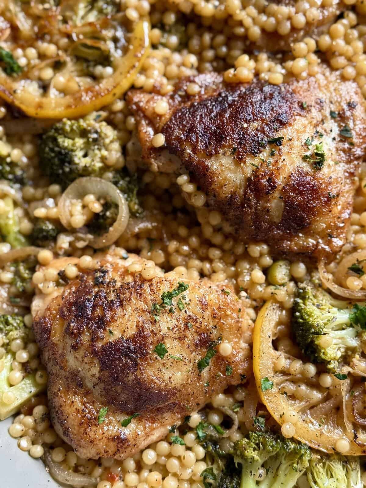 one pan chicken broccoli couscous