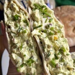high protein smashed chicken salad