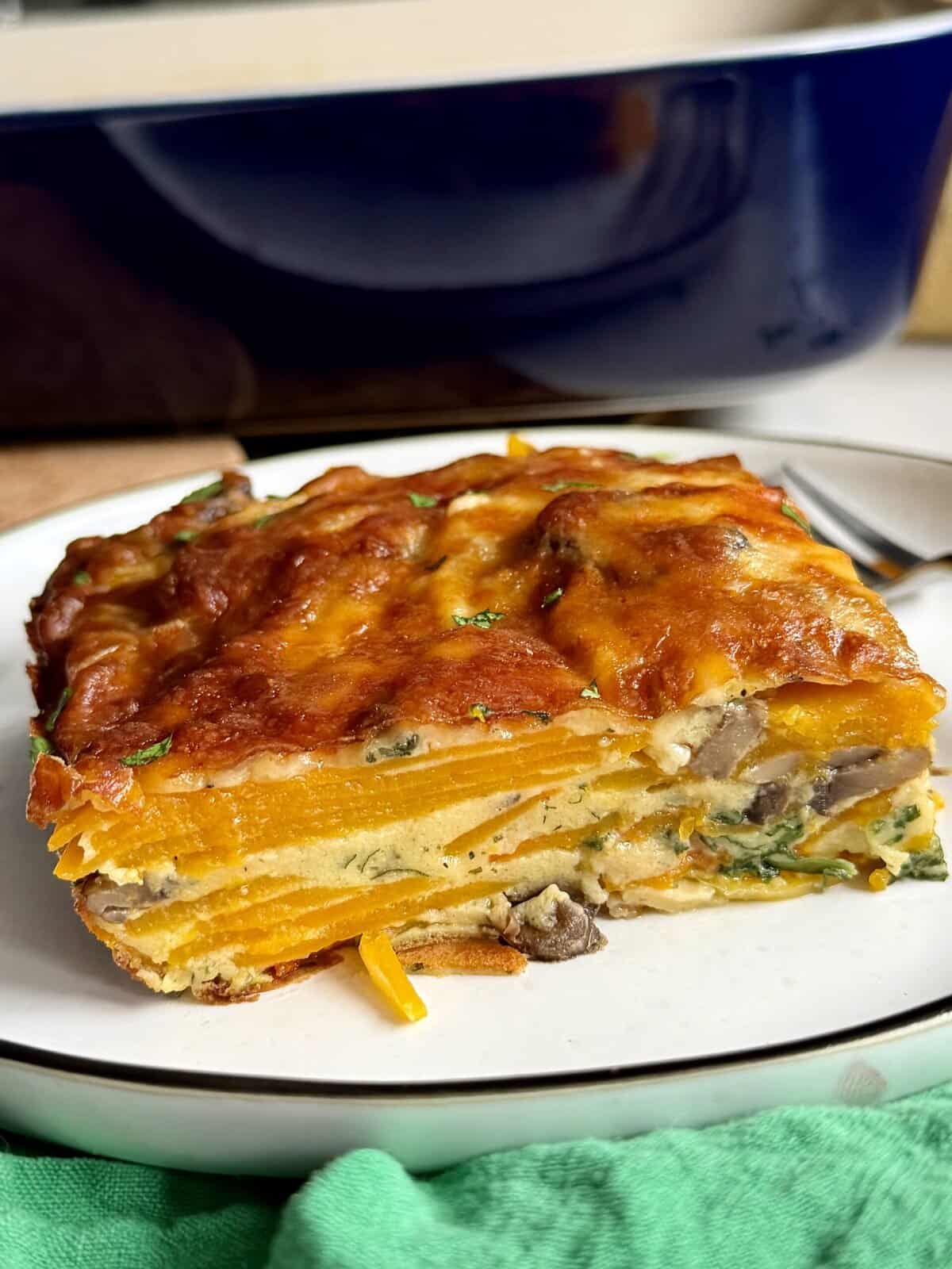french butternut squash spinach mushroom lasagna