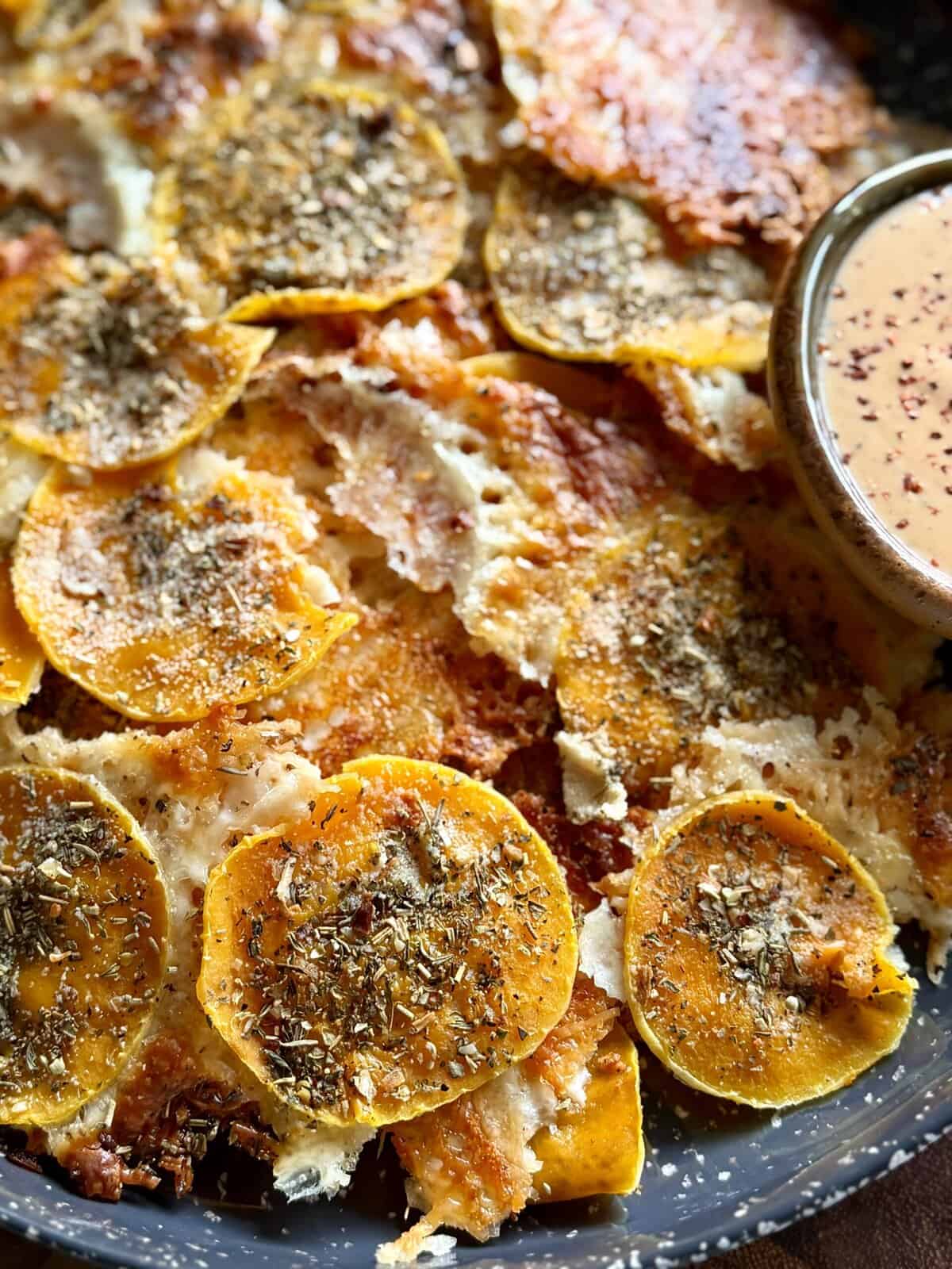 easy butternut squash parmesan chips