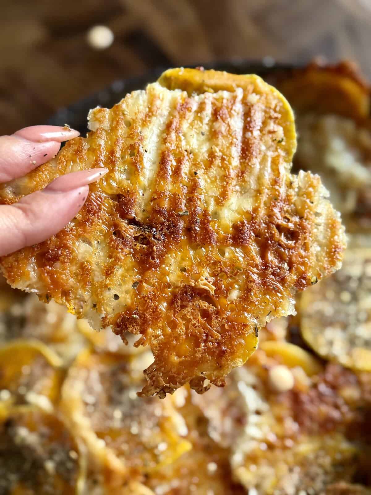 easy butternut squash parmesan chips