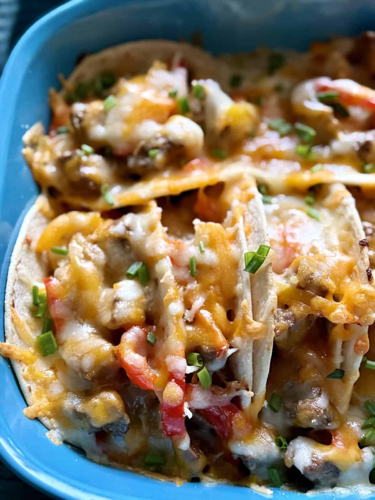 easy baked steak tacos with avocado sauce