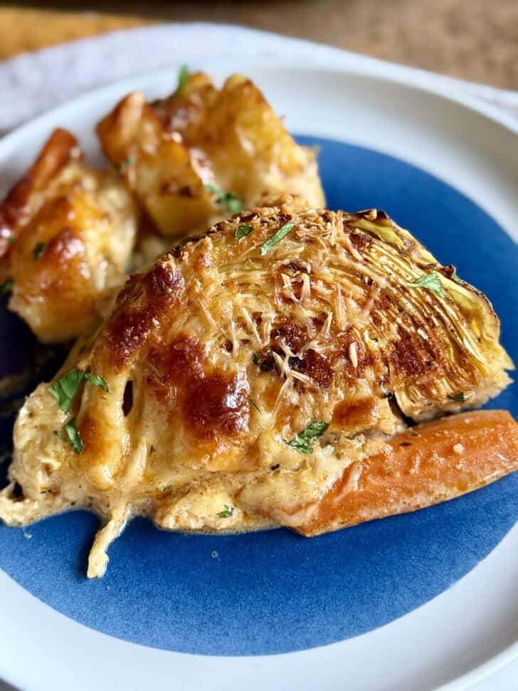 melt away creamy cabbage wedges