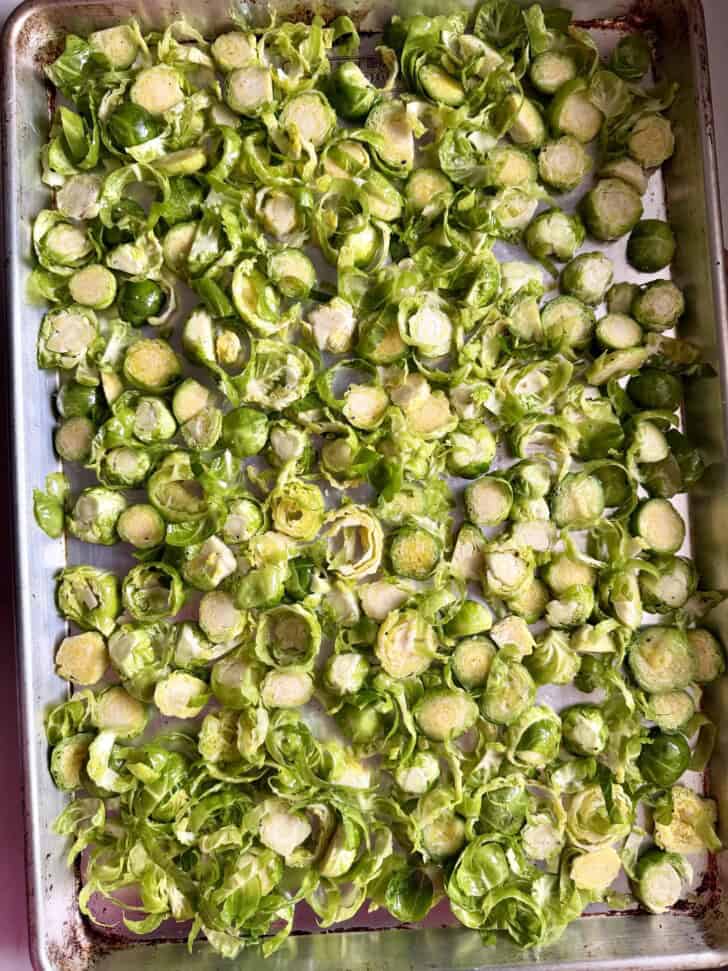 easy roasted shaved brussel sprouts