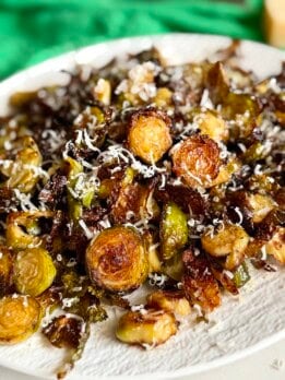 easy roasted shaved brussel sprouts