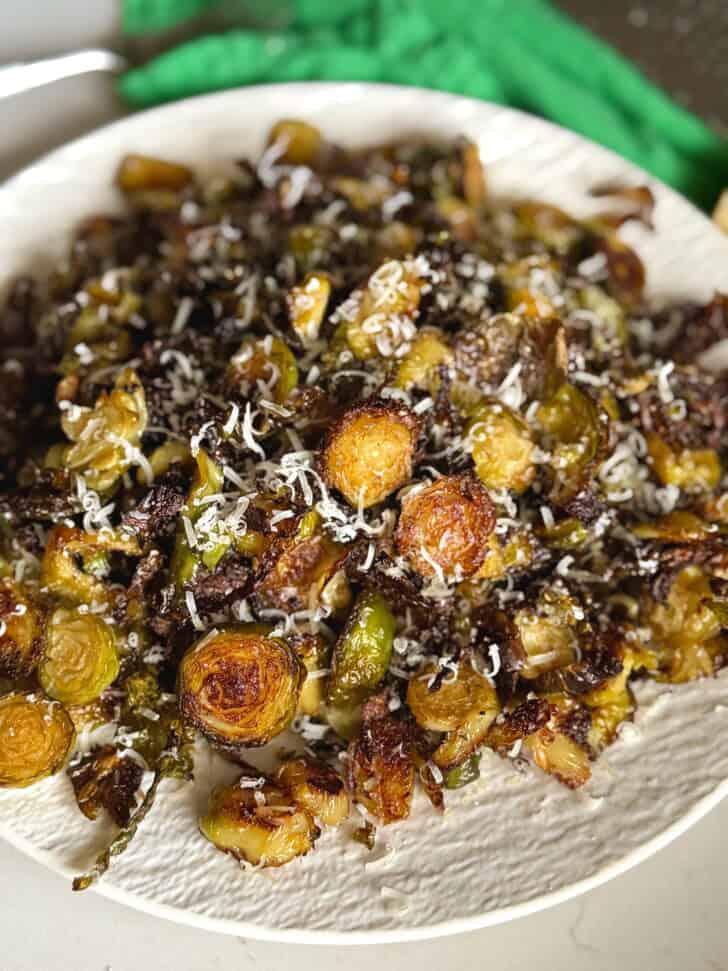 easy roasted shaved brussel sprouts