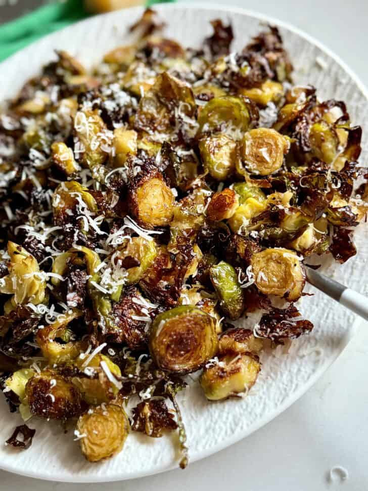 easy roasted shaved brussel sprouts