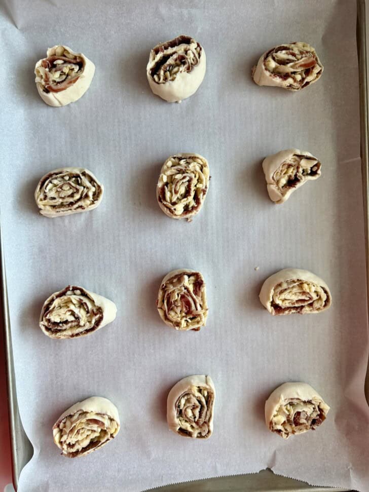 prosciutto + cheese puff pastry pinwheels