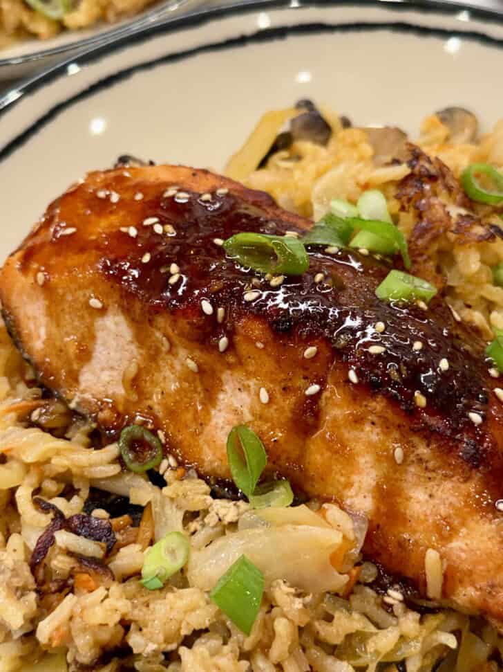 one pan killer crack salmon + rice