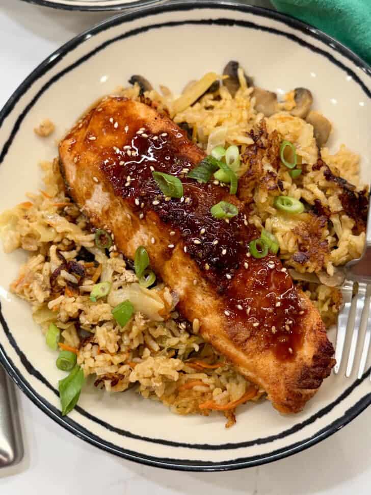 one pan killer crack salmon + rice