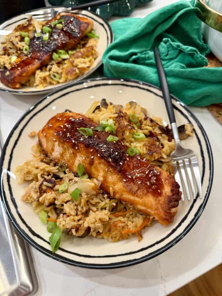 one pan killer crack salmon + rice