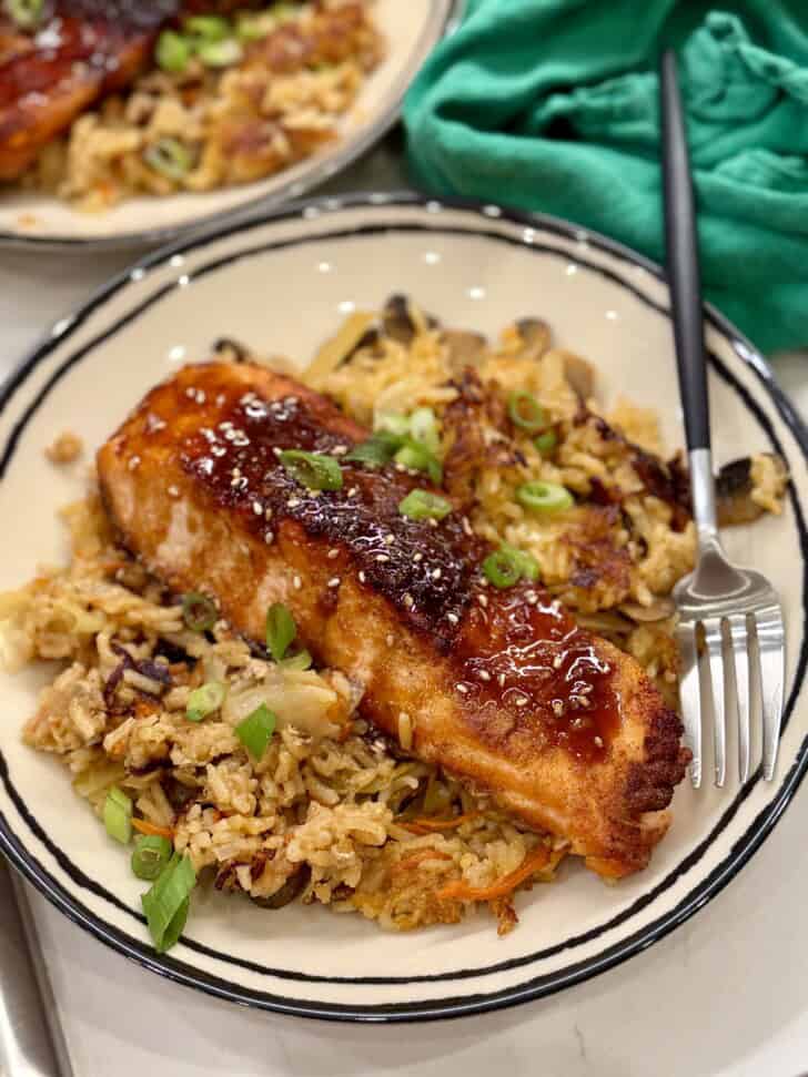 one pan killer crack salmon + rice