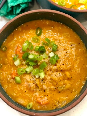 creamy cabbage white bean soup