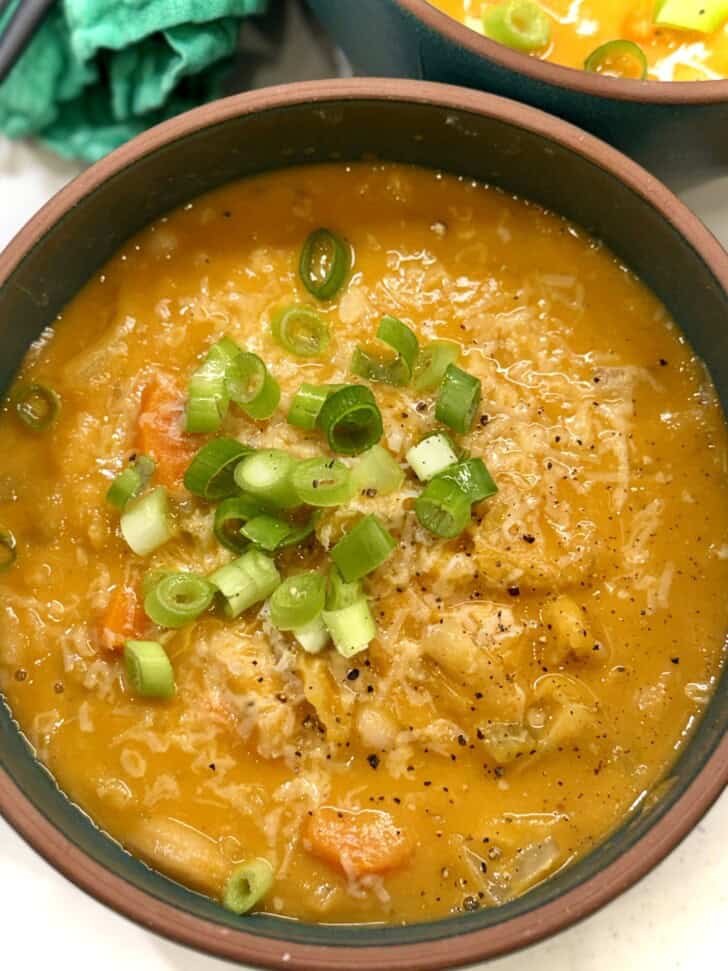 creamy cabbage white bean soup