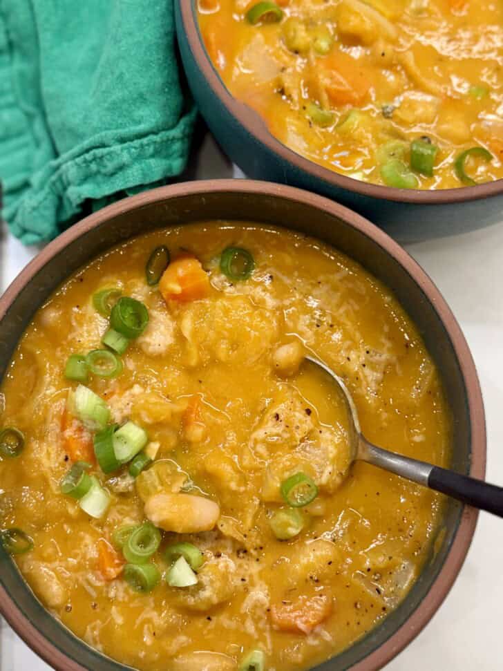 creamy cabbage white bean soup