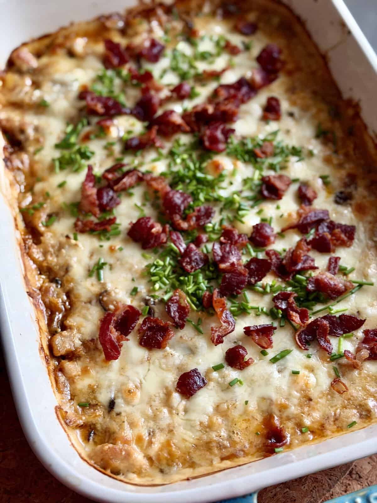 Chicken + Cabbage Alfredo Bake - Hungry Happens