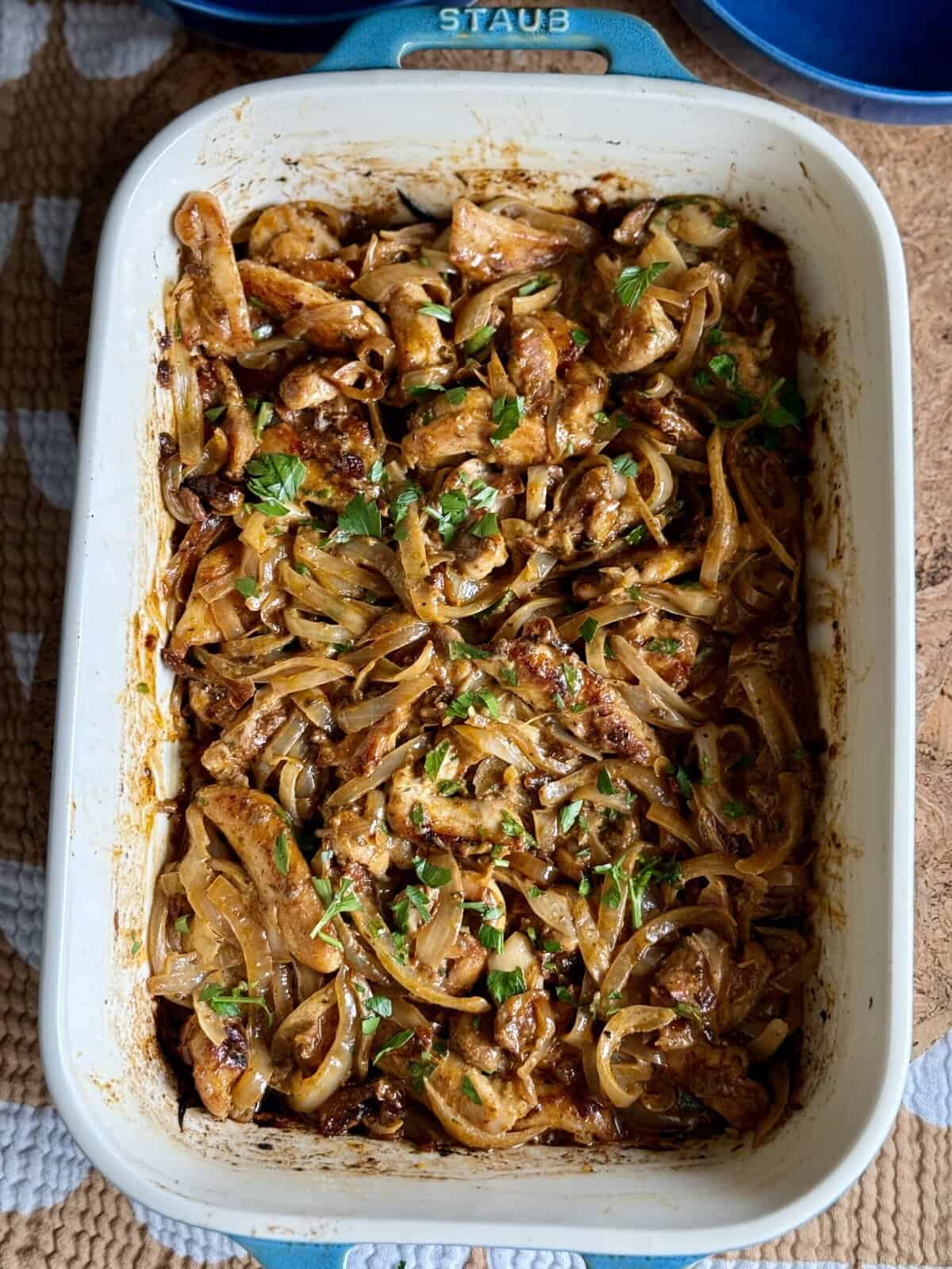 Baked Caramelized Onions and Chicken