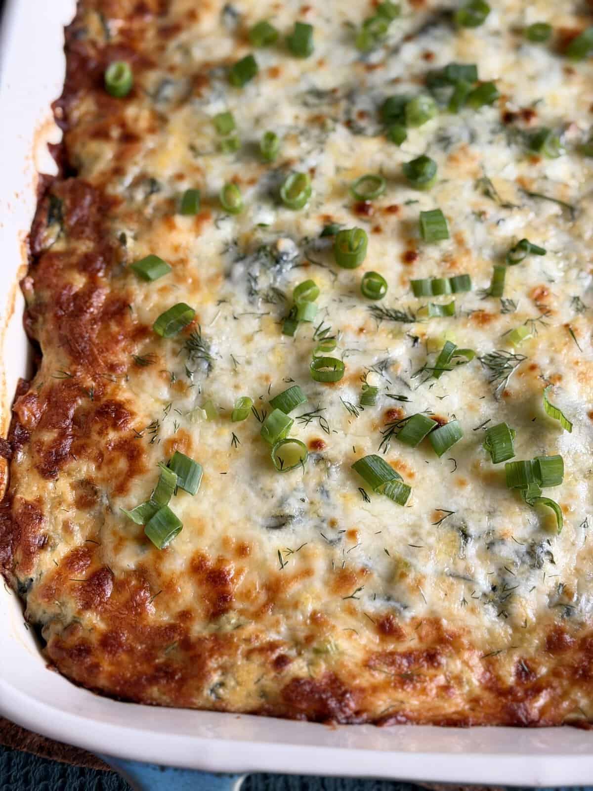 Greek Style Chicken Broccoli Bake (Low Carb + High Protein)